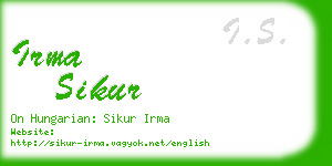 irma sikur business card